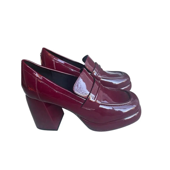 Nine West Women's Verge Loafer Pump Block Heel Squared Toe. Classic Look. SZ-8.5 - Picture 1 of 6